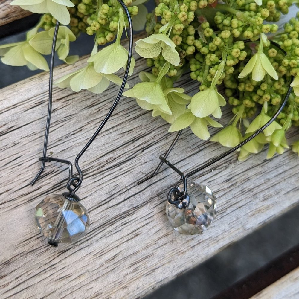 Vintage Crystal Kidney Wire Earrings - Picture 3 of 4